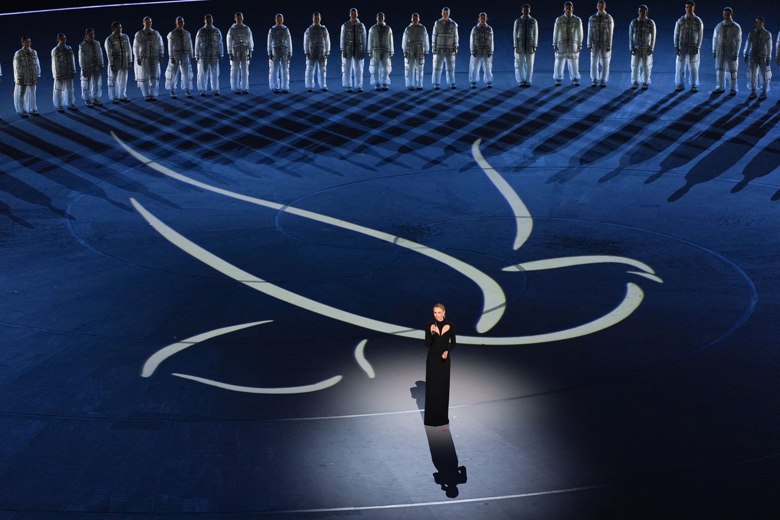 Charlize Theron a 2026-os téli olimpiai játékok megnyitóünnepségén február 6-án.