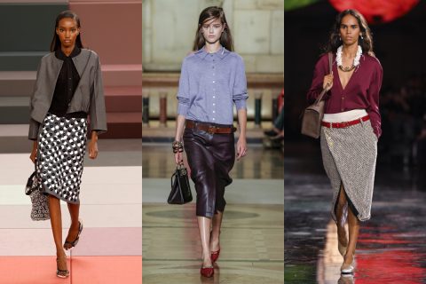 Három modell a Fendi, a Tory Burch és a Chanel 2026-os tavaszi–nyári bemutatóiról