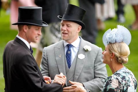 Vilmos herceg, Mike Tindall és Zara Tindall részt vesznek a Royal Ascot verseny első napján az Ascot Versenypályán, 2019. június 18-án, az angliai Ascotban