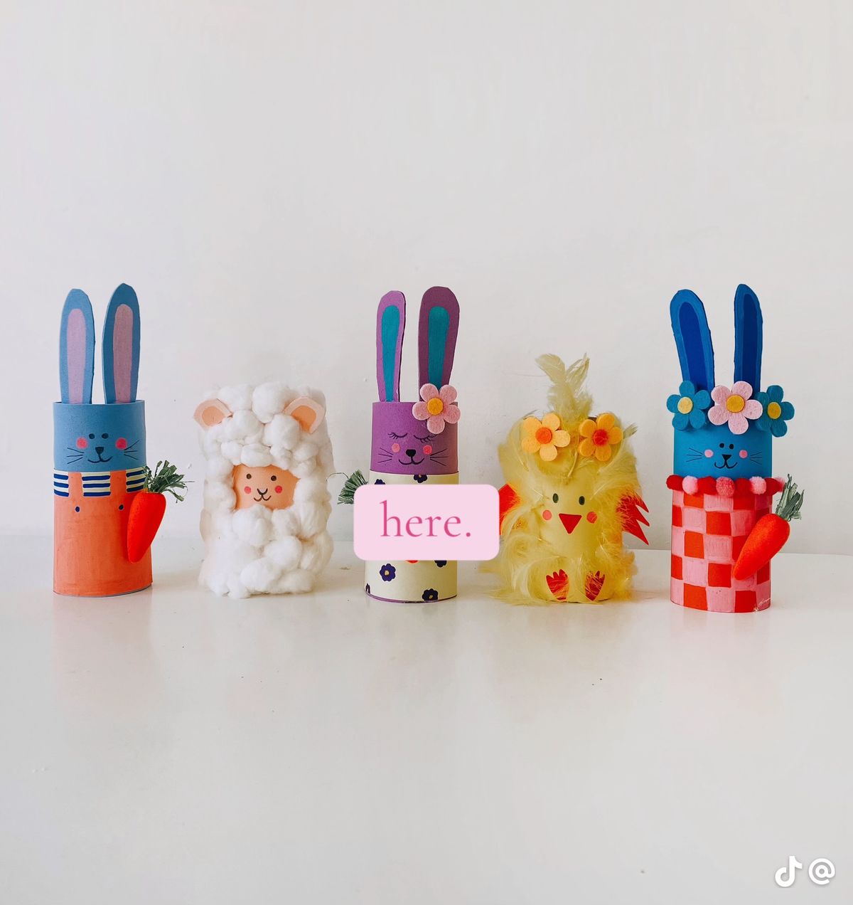 DIY Húsvéti dekoráció - wc papír gurgiga nyuszi, bárány, csibe