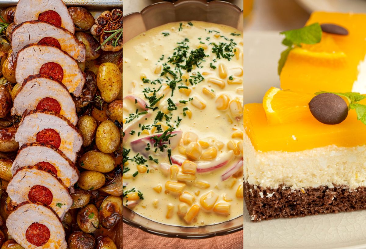 Húsvéti menü retró ételekkel: kolbásszal töltött karaj, majonézes kukoricasaláta, Fanta-szelet