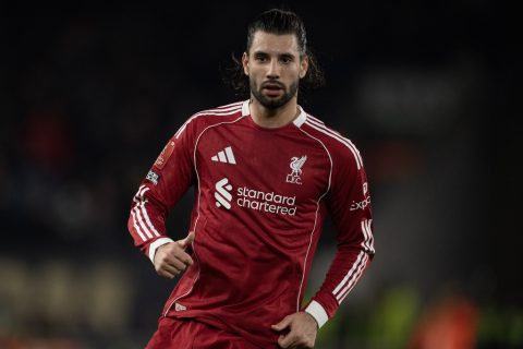 Szoboszlai Dominik Liverpool mezben a pályán