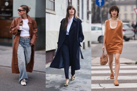 Modellek tavaszi cipőben vonulnak az utcán