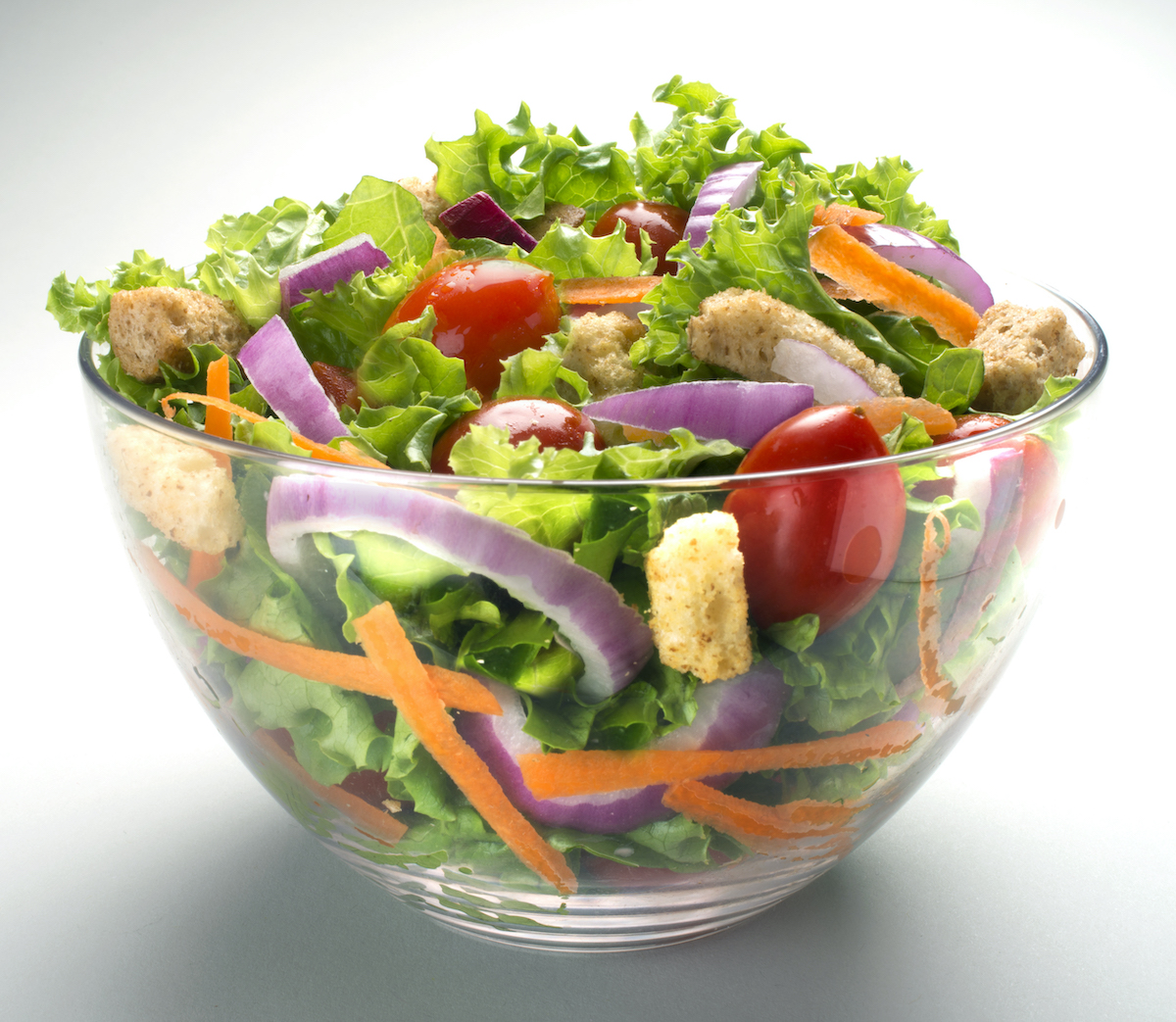 saláta üveg tálban