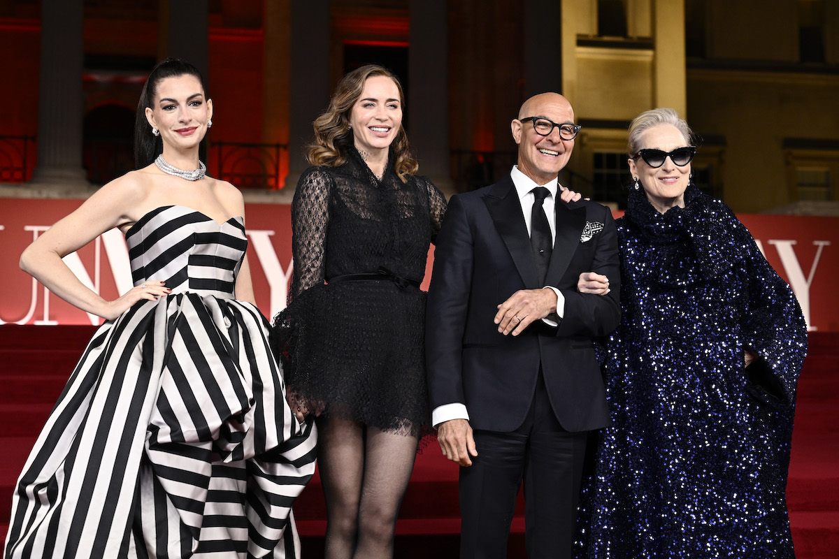 Anne Hathaway, Emily Blunt, Stanley Tucci és Meryl Streep Az ördög Pradát visel premieren
