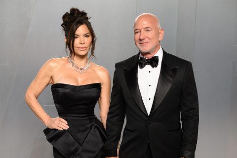 Lauren Sánchez és Jeff Bezos 2026-ban a Vanity Fair Oscar-partin