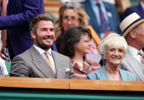David Beckham és édesanyja