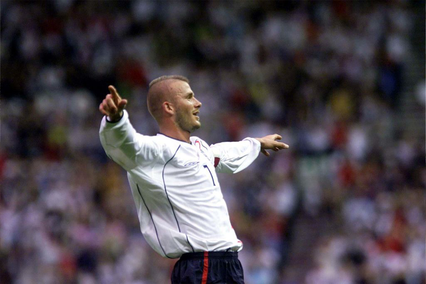 David Beckham a 2001. május 25-ei barátságos nemzetközi mérkőzésen– Anglia–Mexikó között.