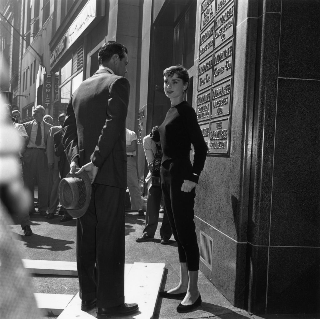 Audrey Hepburn és William Holden 1953-ban a Sabrina forgatásán