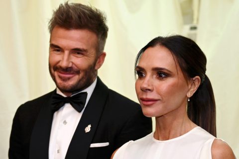 David Beckham és Victoria Beckham egy vacsora alatt a Highgrove House-ban, 2025. február 7-én, az angliai Tetburyben.