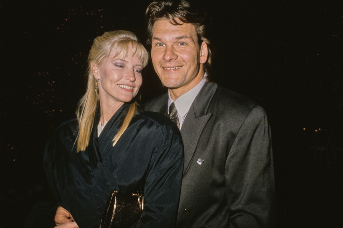 Lisa Niemi és Patrick Swayze Sandy Gallin Beverly Hills-i karácsonyi partiján, 1988.
