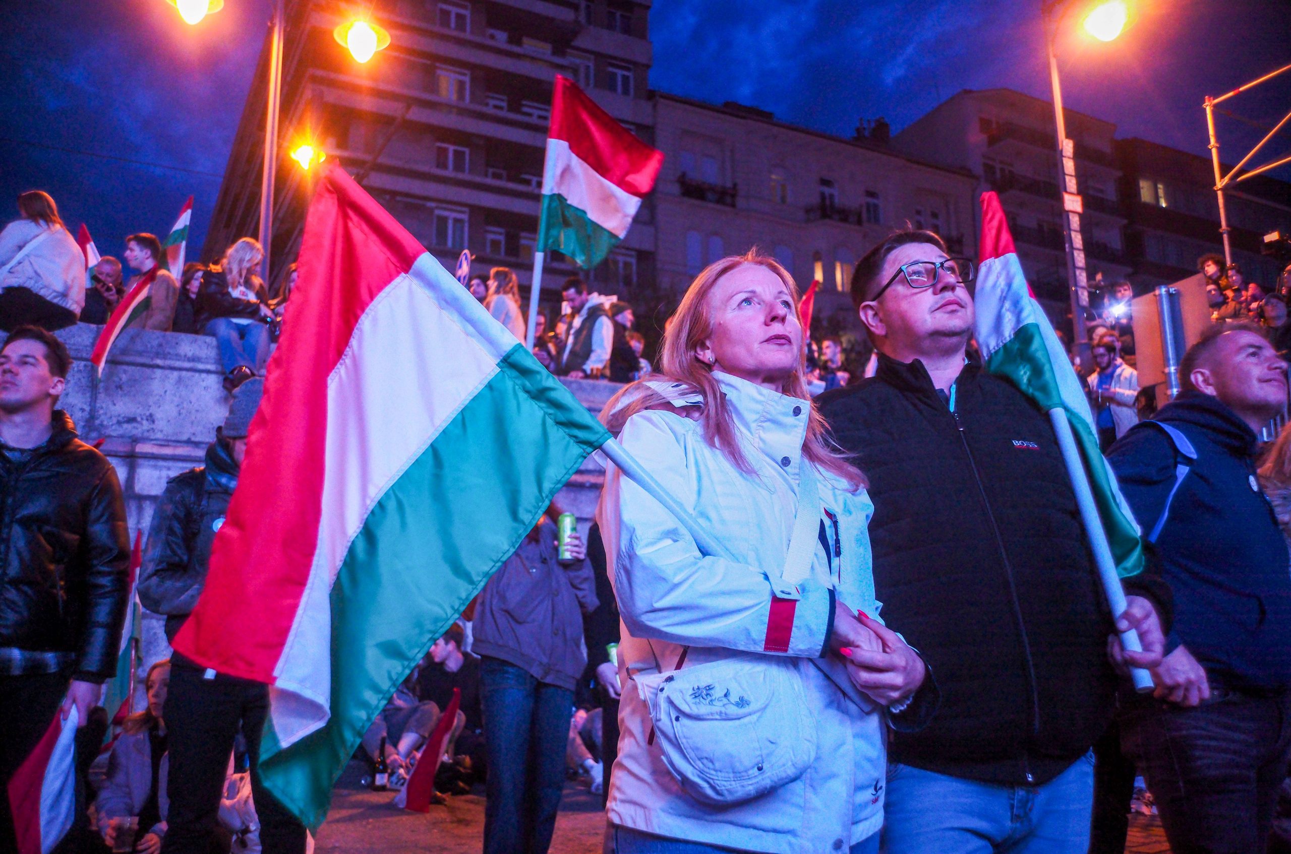 Április 12-e este, a magyar parlamenti választások napja