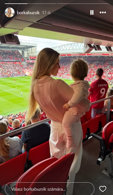 szoboszlai-dominik-kislanya-gravenberch-liverpool | Marie Claire Buzsik Borka és kislánya