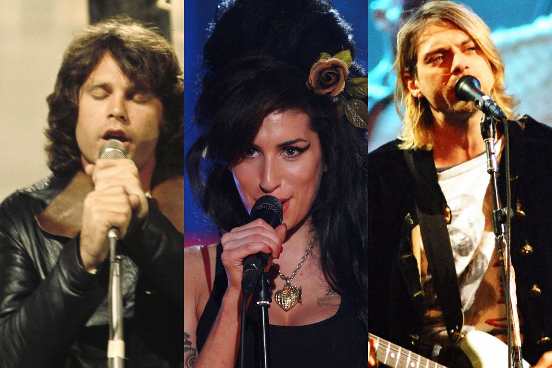 Jim Morrison, Amy Winehouse és Kurt Cobain kollázson