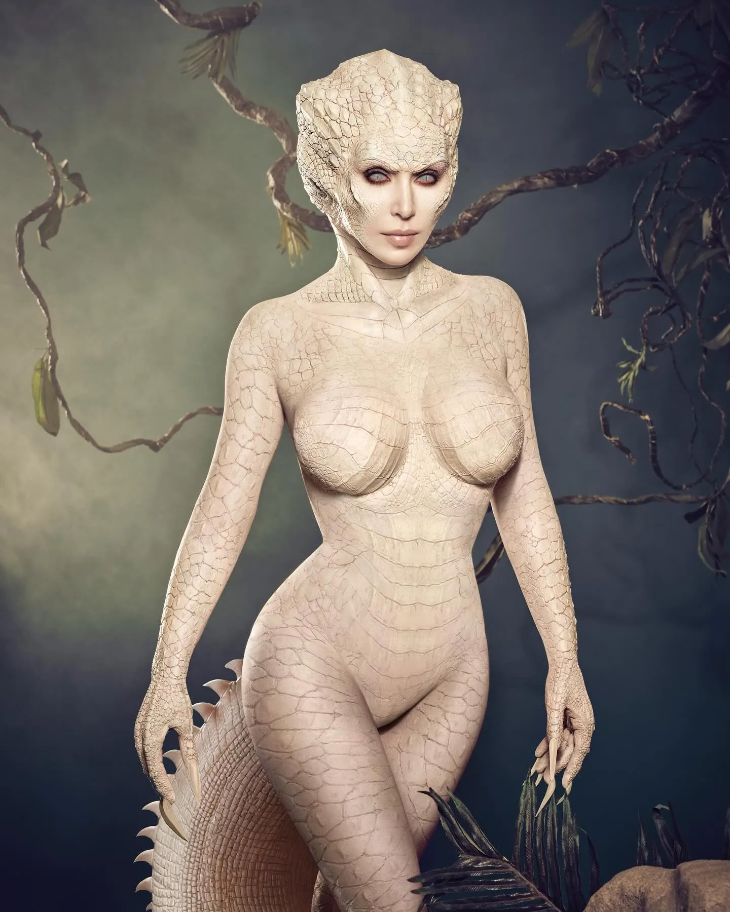 AN_vogue20Halloween_465254350_1077804000649191_5089738965833536911_n | Marie Claire Kim Kardashian albínó aligátorként