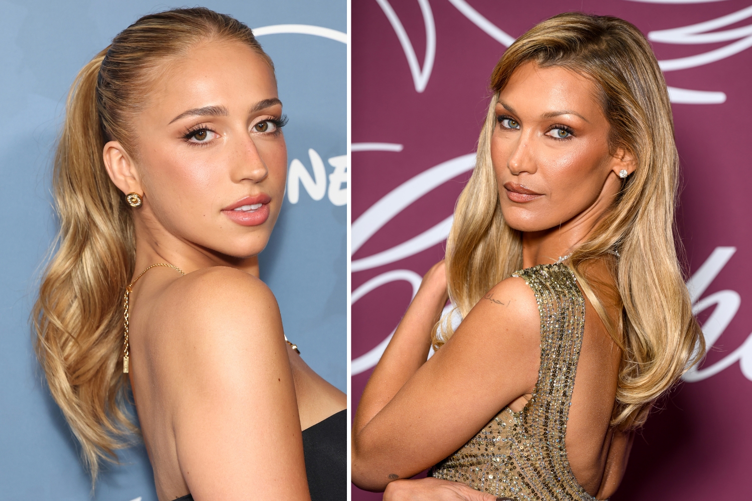 Tate McRae és Bella Hadid mézszőke hajjal