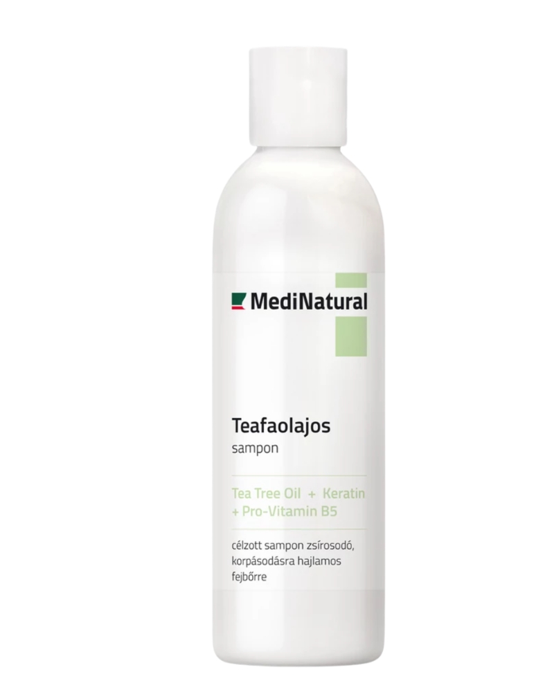 teafaolaj-sampon-zsiros-korpas-hajra-medinatural | Marie Claire MediNatural Teafaolajos sampon keratinnal